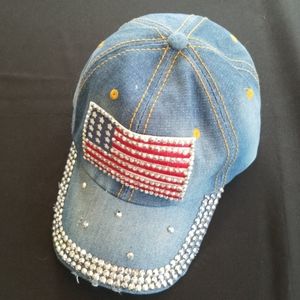 Denim USA women's cap with stones